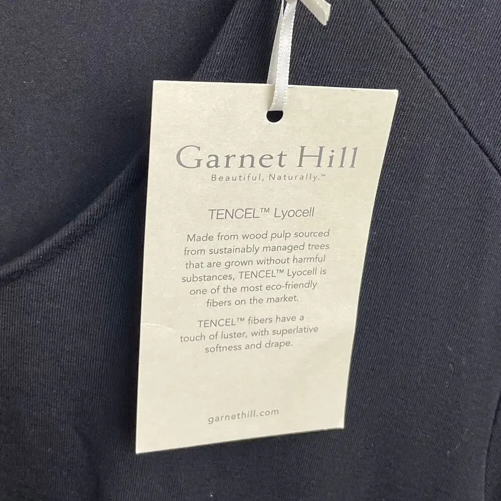 NWT Garnet Hill Dress‎ Size S Gray Taupe Organic Cotton Ribbed Cocoon Pocket